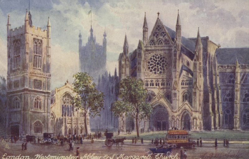 London, Westminster Abbey and St Margarets Church by English School