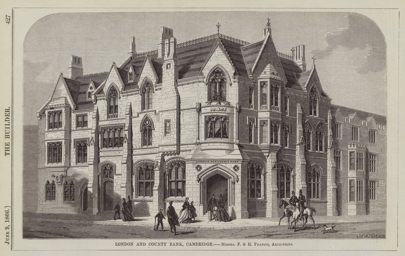 London and County Bank, Cambridge, Messrs F and H Francis, Architects by English School