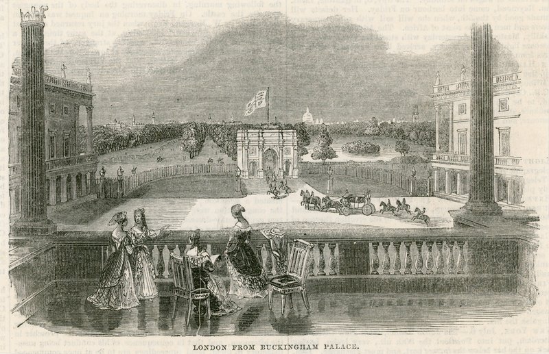 London, from Buckingham Palace by English School