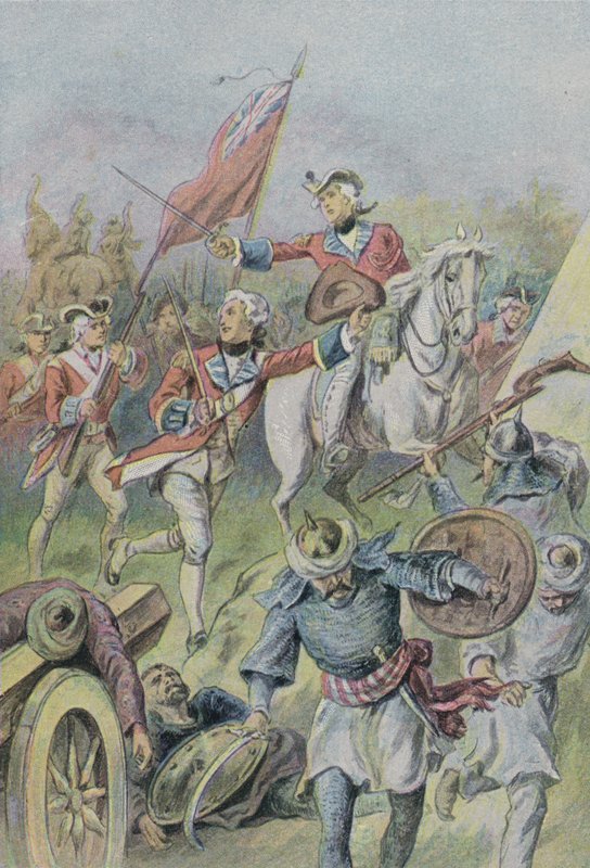 Lord Clive Commanding the British at the Battle of Plassey, India, 1757 by English School