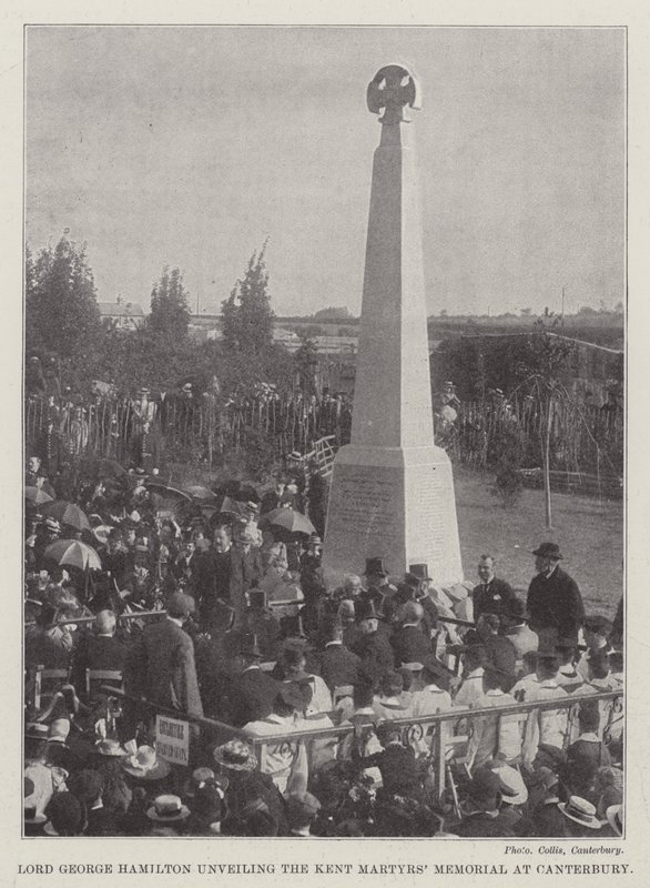 Lord George Hamilton unveiling the Kent Martyrs