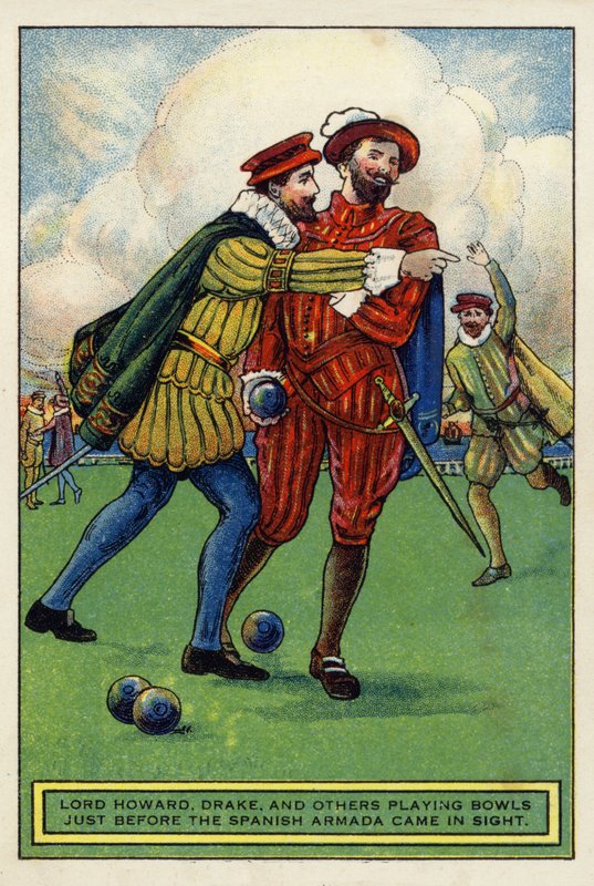 Lord Howard, Drake and Others Playing Bowls Just Before the Spanish Armada Came in Sight by English School