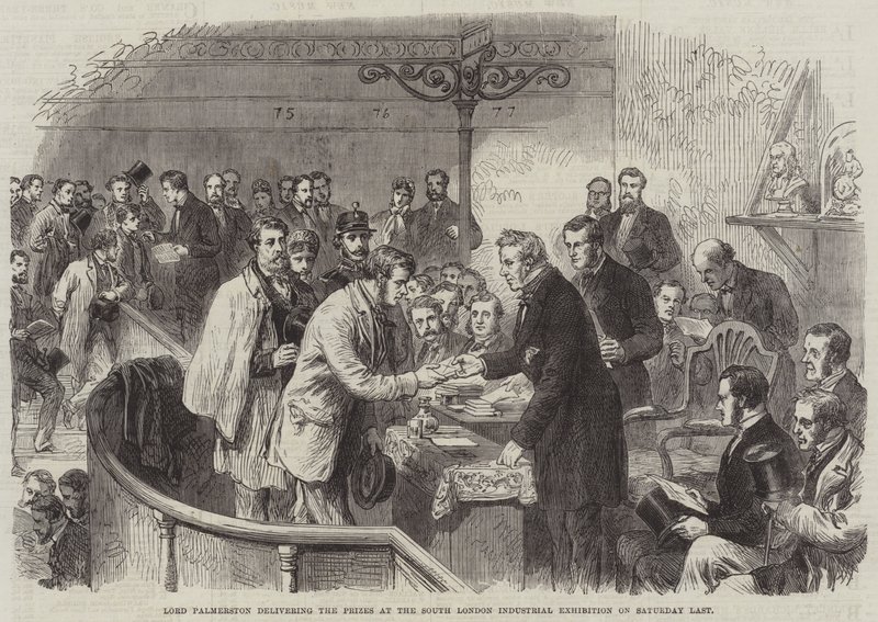 Lord Palmerston delivering the Prizes at the South London Industrial Exhibition on Saturday Last by English School