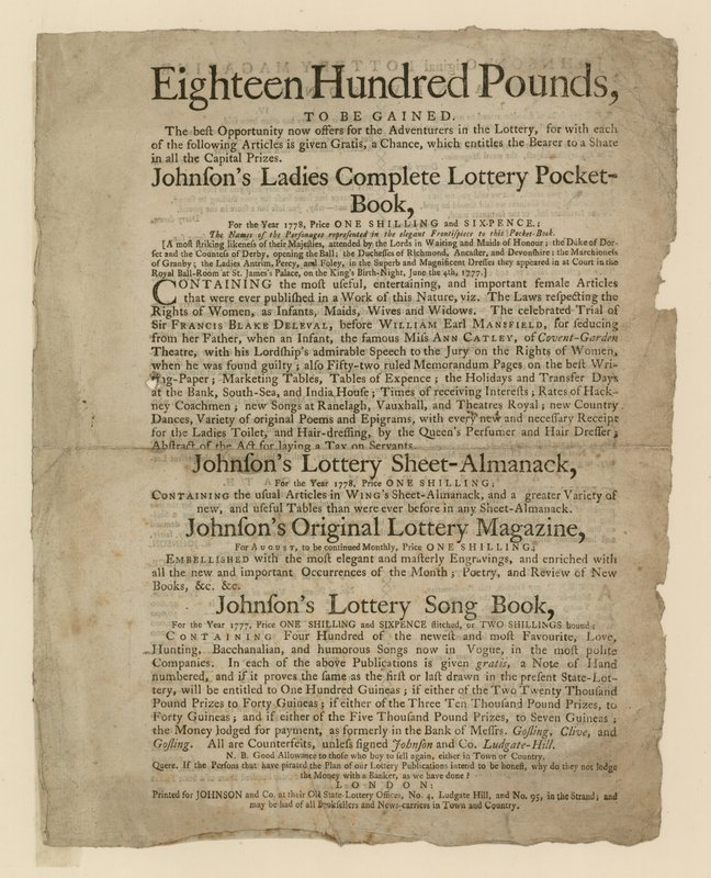 Lottery Publications by English School