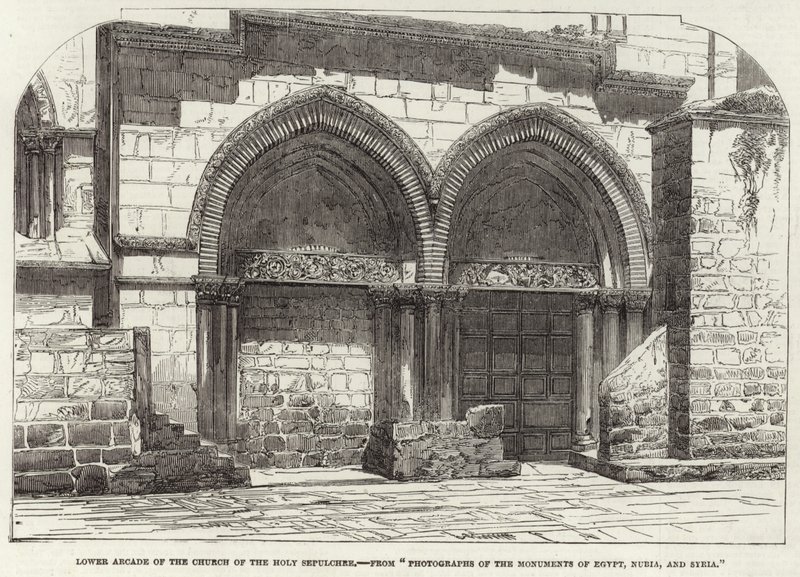 Lower Arcade of the Church of the Holy Sepulchre by English School