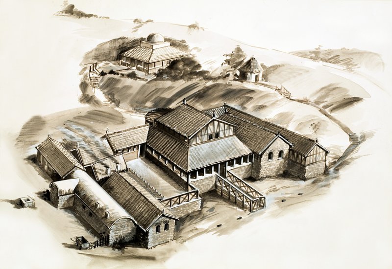 Lullingstone villa, a Roman Villa by English School