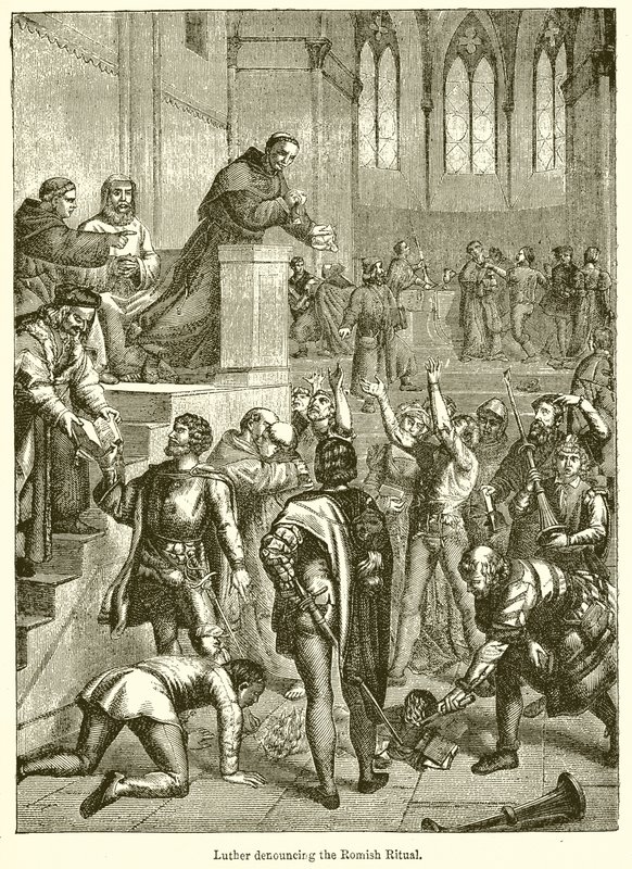 Luther Denouncing the Romish Ritual by English School
