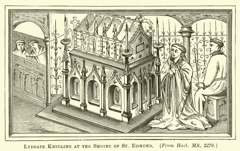 Lydgate Kneeling at the Shrine of St Edmund by English School