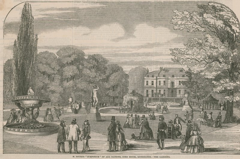 M Soyers Symposium of all nations, Gore House, Kensington - the gardens by English School