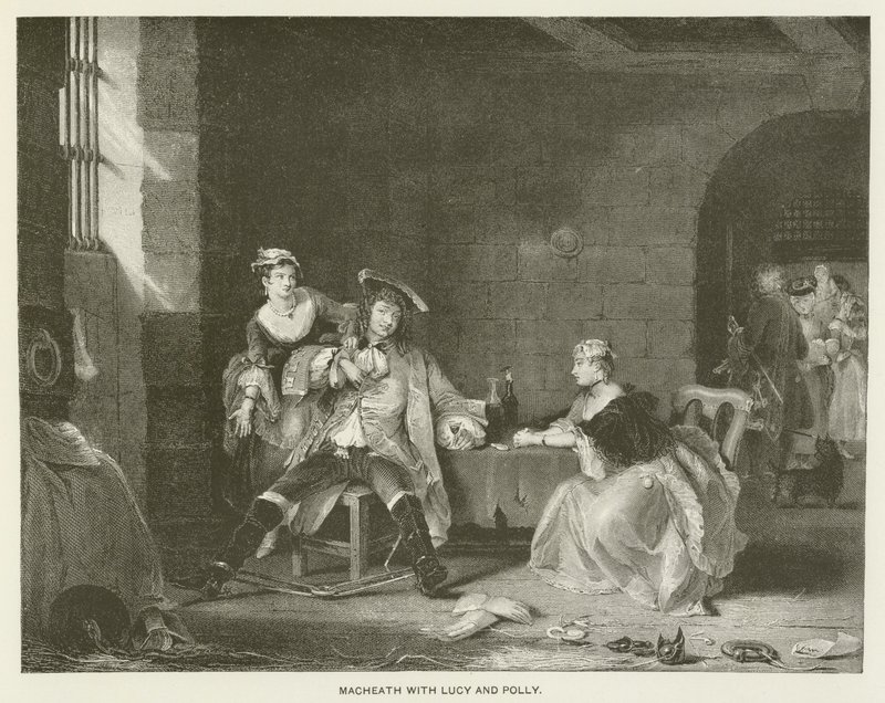 Macheath with Lucy and Polly by English School