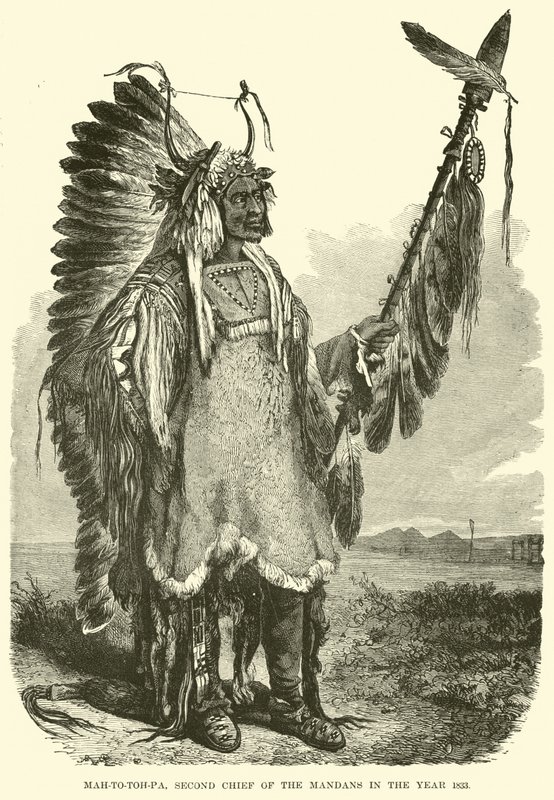 Mah-to-toh-pa, Second Chief of the Mandans in the year 1883 by English School
