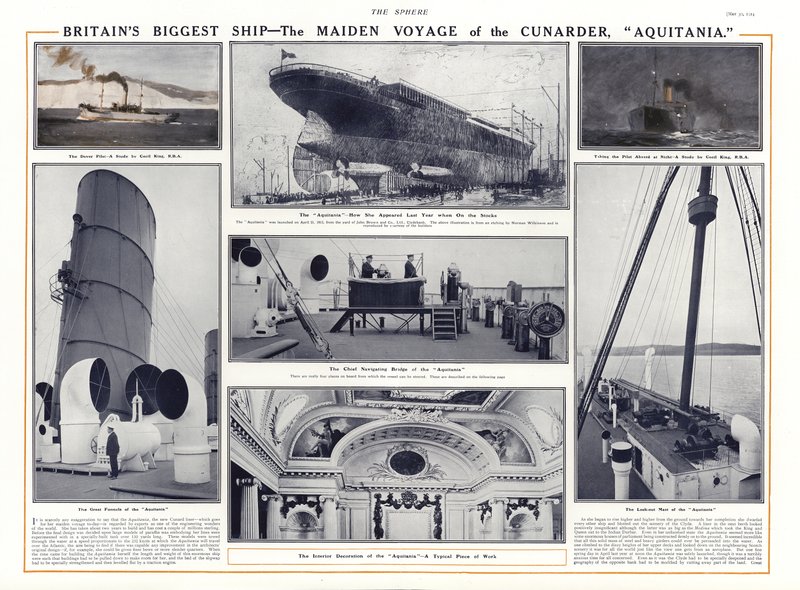 Maiden Voyage of the Cunard Liner Aquitania, 1914 by English School