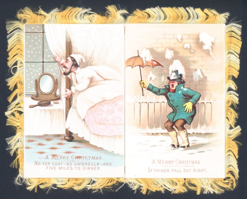 Man in Bed, Man under Falling Snow by English School