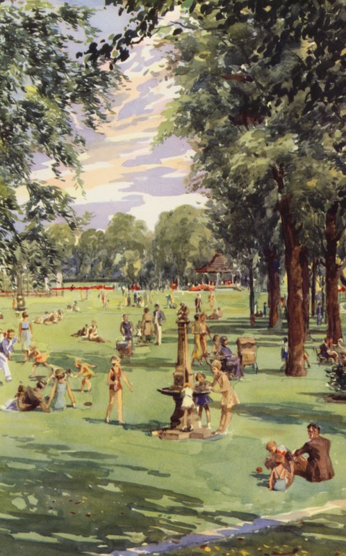 Manchester: In Alexandra Park by English School