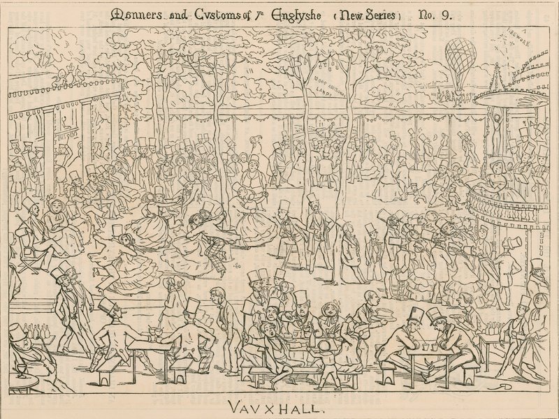 Manners and Customs of the English, Vauxhall Gardens, London by English School