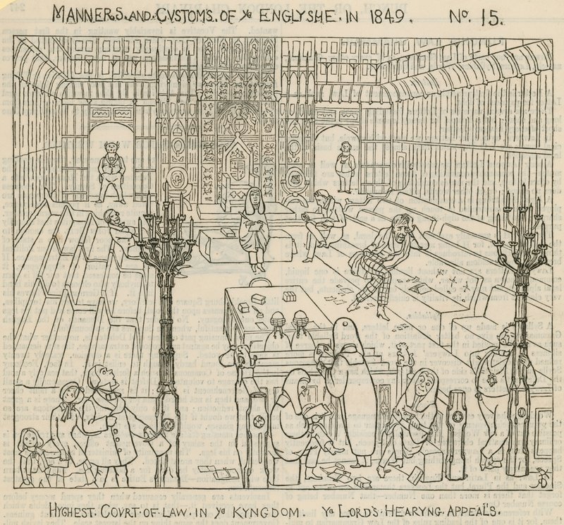Manners and Customs of the English in 1849: Highest Court of Law in the Kingdom, the Lords Hearing Appeals by English School