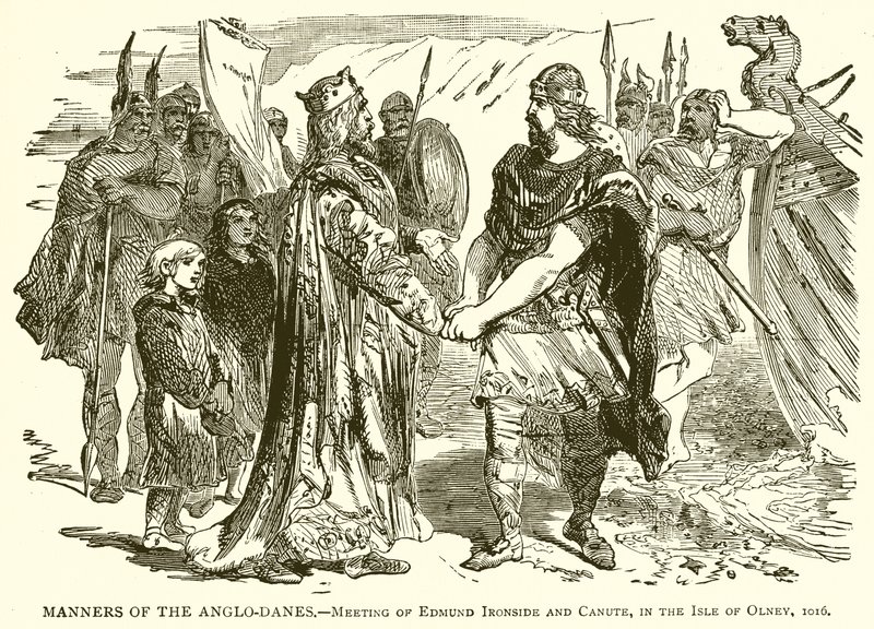 Manners of the Anglo-Danes--Meeting of Edmund Ironside and Canute, in the Isle of Olney, 1016 by English School