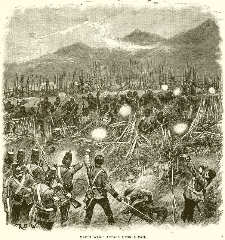 Maori War: Attack upon a Pah by English School