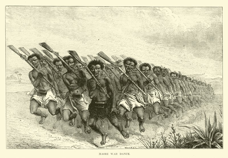 Maori War Dance by English School