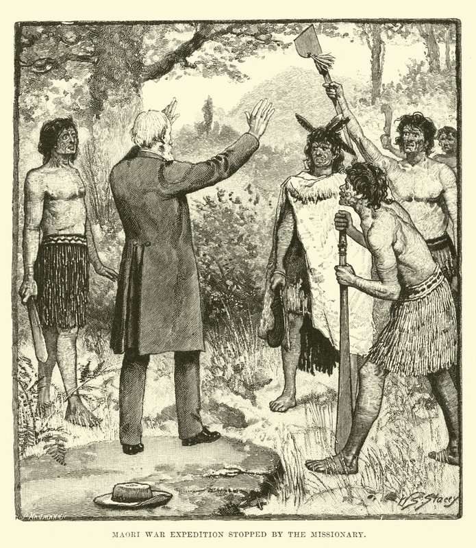 Maori War Expedition Stopped by the Missionary by English School