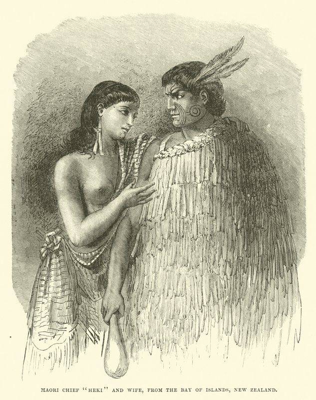 Maori Chief Heki and Wife, from the Bay of Islands, New Zealand by English School