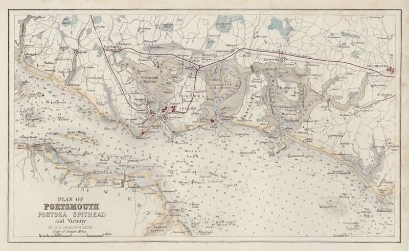 Plan of Portsmouth, Portsea Spithead and Vicinity, by G H Swanston, Edinburgh by English School