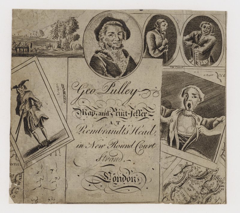 George Pulley Map and Printseller, trade card by English School