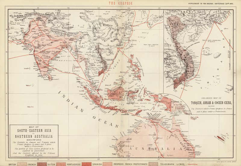 Map of South-Eastern Asia and Northern Australia by English School