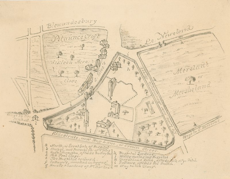 Map of the parish of St Giles in the Fields, London by English School