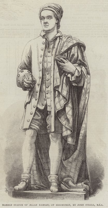 Marble Statue of Allan Ramsay, at Edinburgh by English School