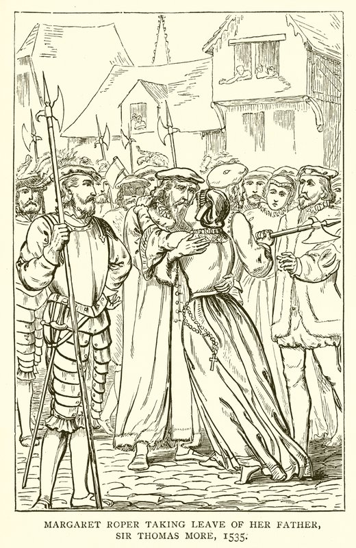 Margaret Roper taking Leave of her Father, Sir Thomas More, 1535 by English School