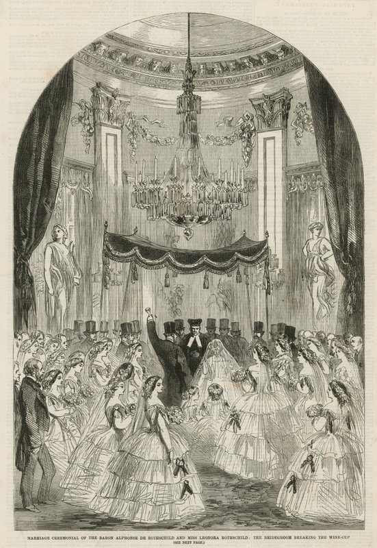 Marriage ceremonial of the Baron Alphonse de Rothschild and Miss Leonora Rothschild by English School