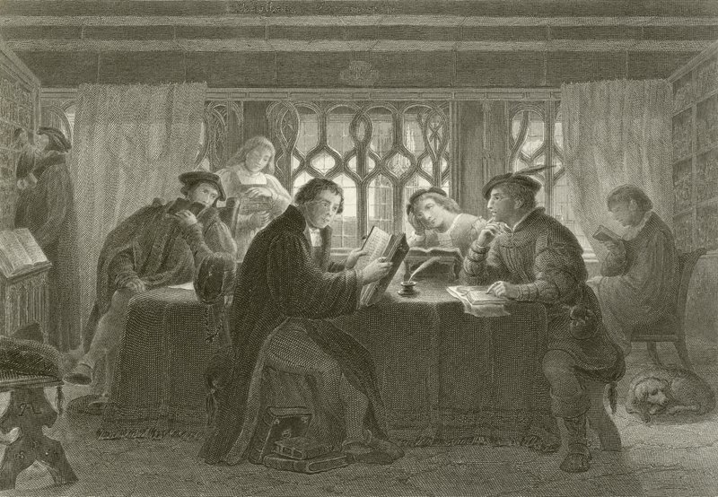 Martin Luther Reading the Bible by English School