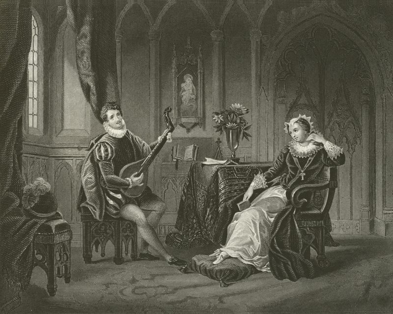 Mary Queen of Scots and her Secretary Chatelar by English School
