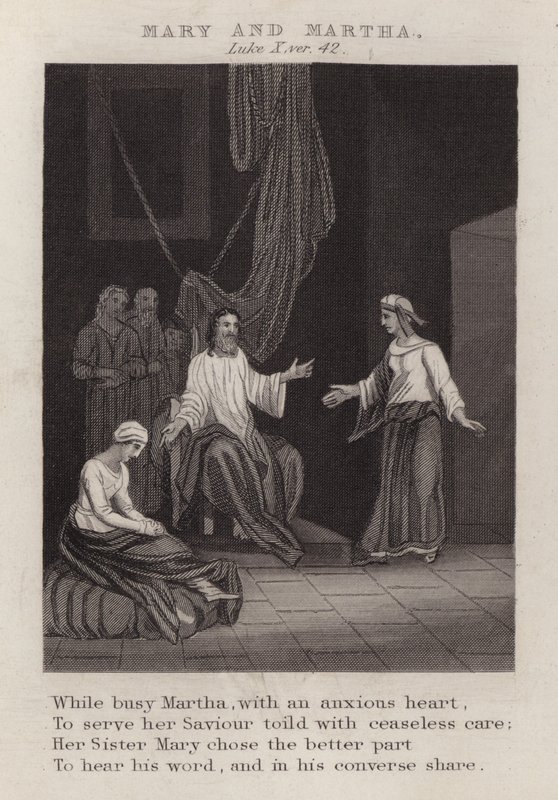 Mary and Martha, Luke 10:42 by English School