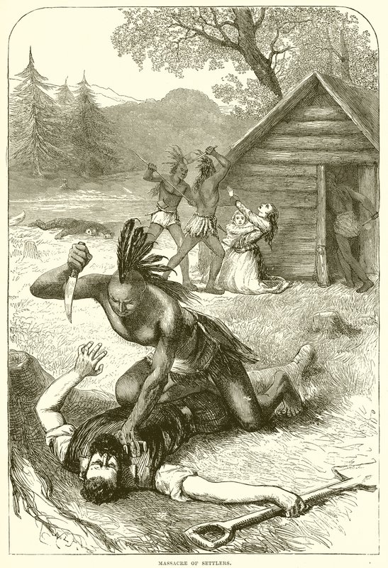 Massacre of Settlers by English School