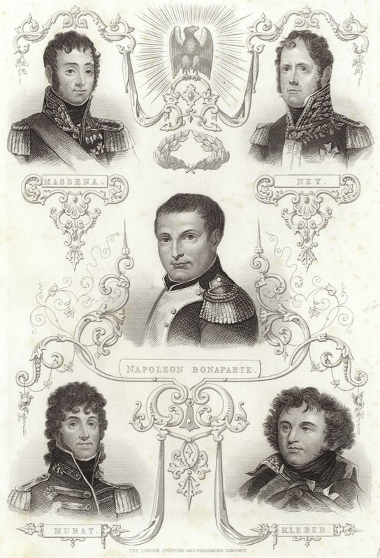 Massena, Ney, Napoleon Bonaparte, Murat and Kleber by English School