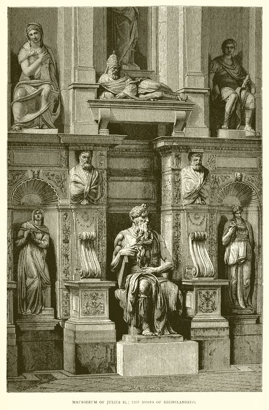 Mausoleum of Julius II; The Moses of Michelangelo by English School