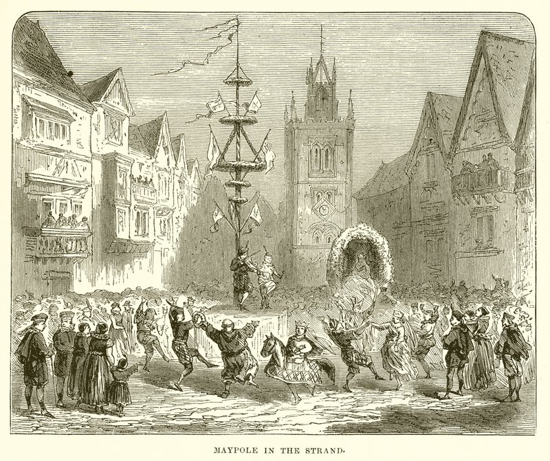 Maypole in the Strand by English School
