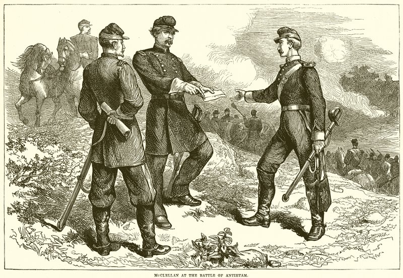 McClellan at the Battle of Antietam by English School