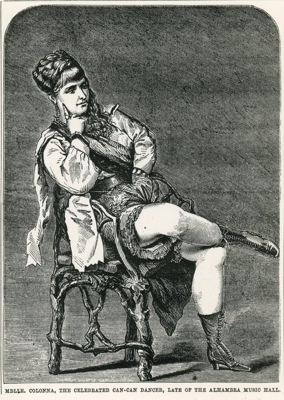 Mdlle Colonna, the celebrated can-can dancer, late of the Alhambra Music Hall, London by English School