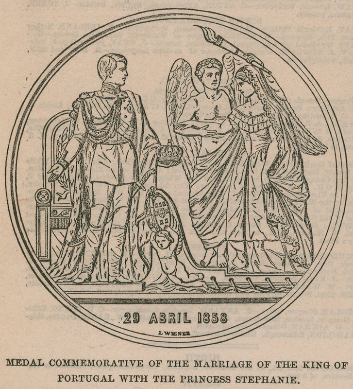 Medal Commemorative of the Marriage of the King of Portugal with the Princess Stephanie by English School