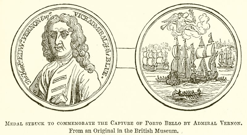Medal struck to Commemorate the Capture of Porto Bello by Admiral Vernon by English School