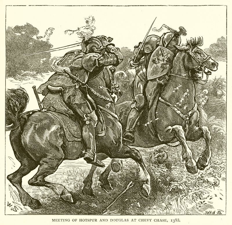 Meeting of Hotspur and Douglas at Chevy Chase, 1388 by English School