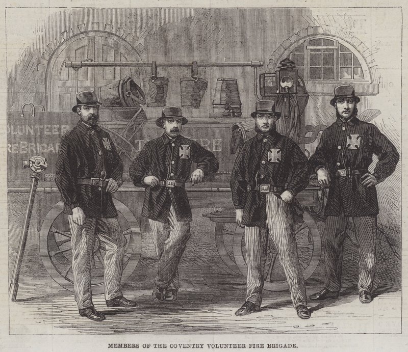 Members of the Coventry Volunteer Fire Brigade by English School