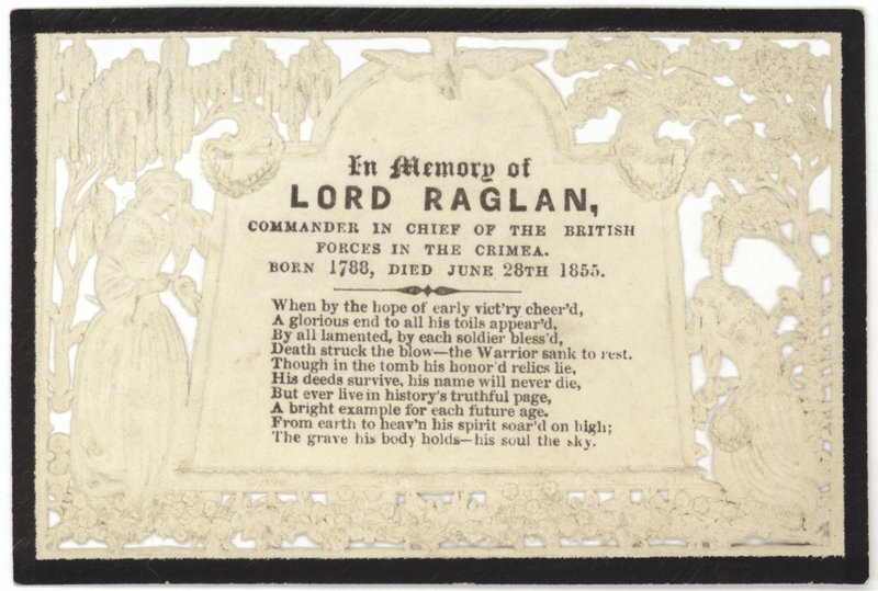 Memorial Card in Memory of Lord Raglan by English School