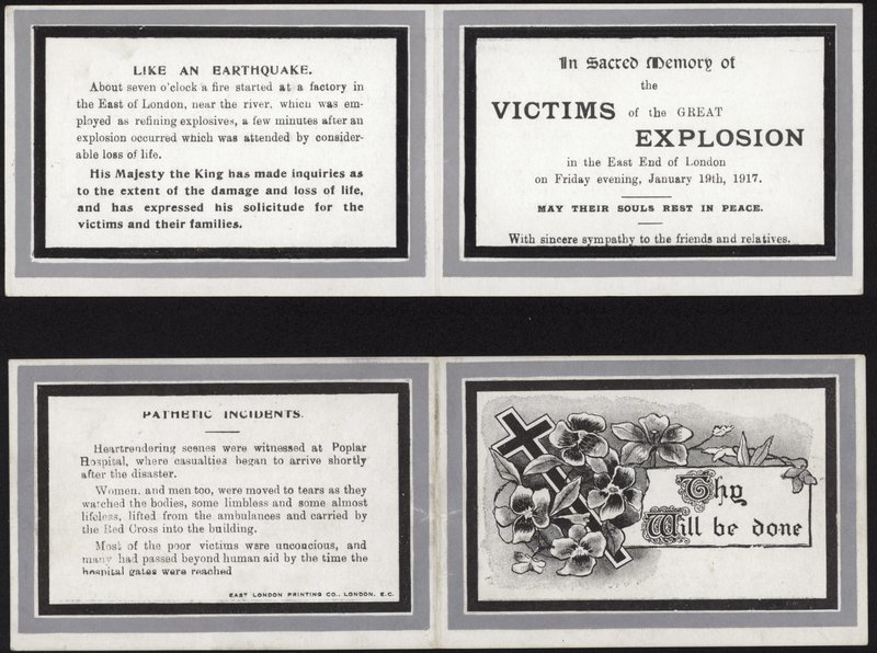 Memorial Card in Sacred Memory of the Victims of the Great Explosion by English School