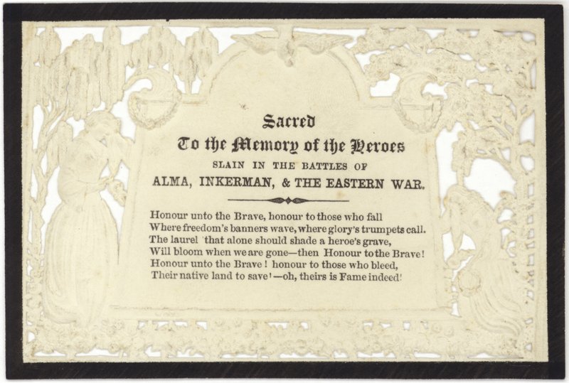 Memorial Card to the Memory of the Heroes Slain in War by English School