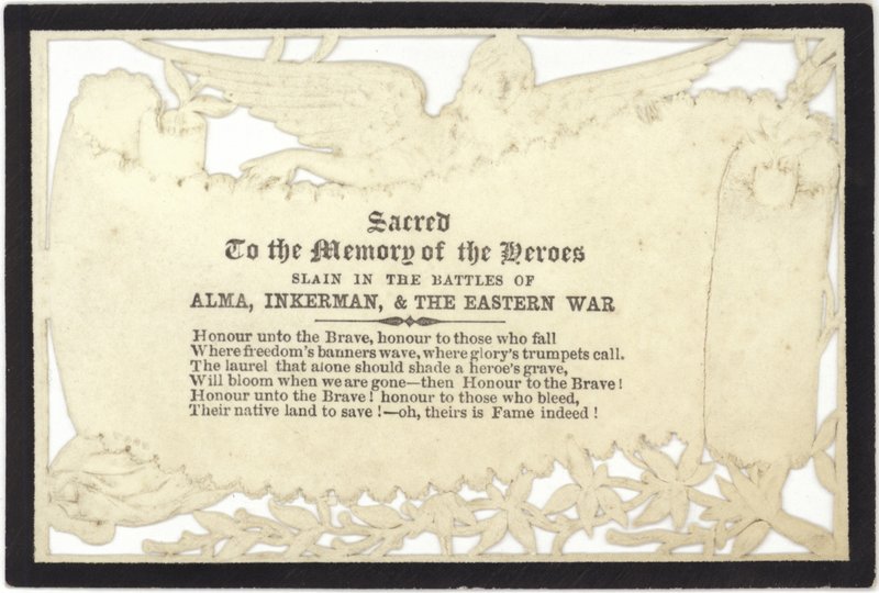 Memorial Card to the Memory of the Heroes Slain in War by English School