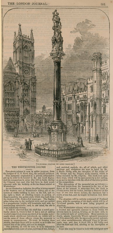 Memorial Column to Lord Raglan by English School